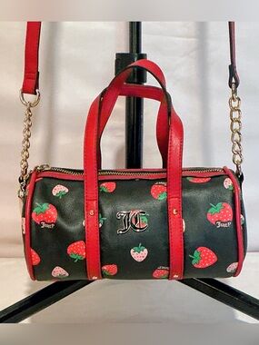 Juicy Couture “Sweet n Juicy” Liquorice Mini Strawberry Barrel Bag - EUC